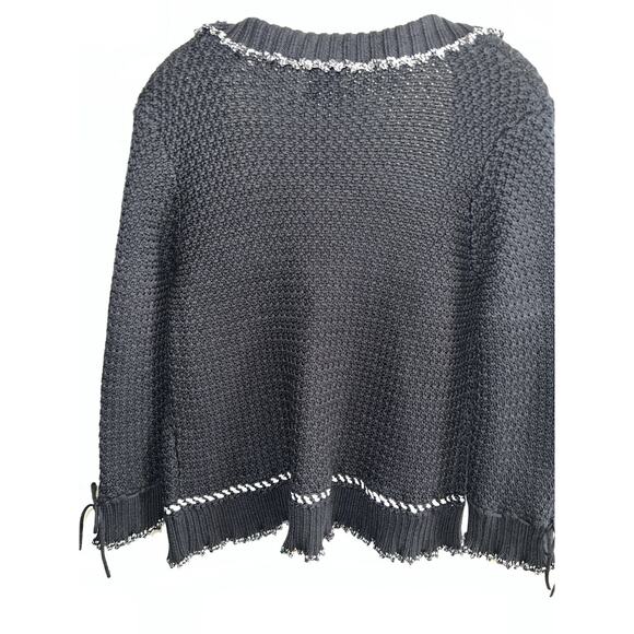 Ruby Road Sweater Cardigan-Women's Large/ Ex-Large- Black w/ Gold Trim - Picture 8 of 12